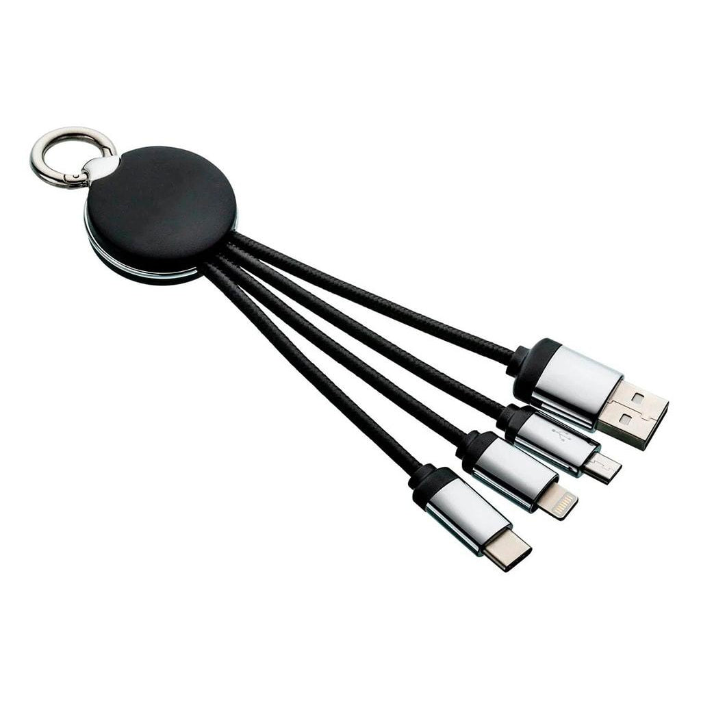 Brave 3 in 1 Premium Charging Cable Micro + Lightning + Type-C 2.0A - Black