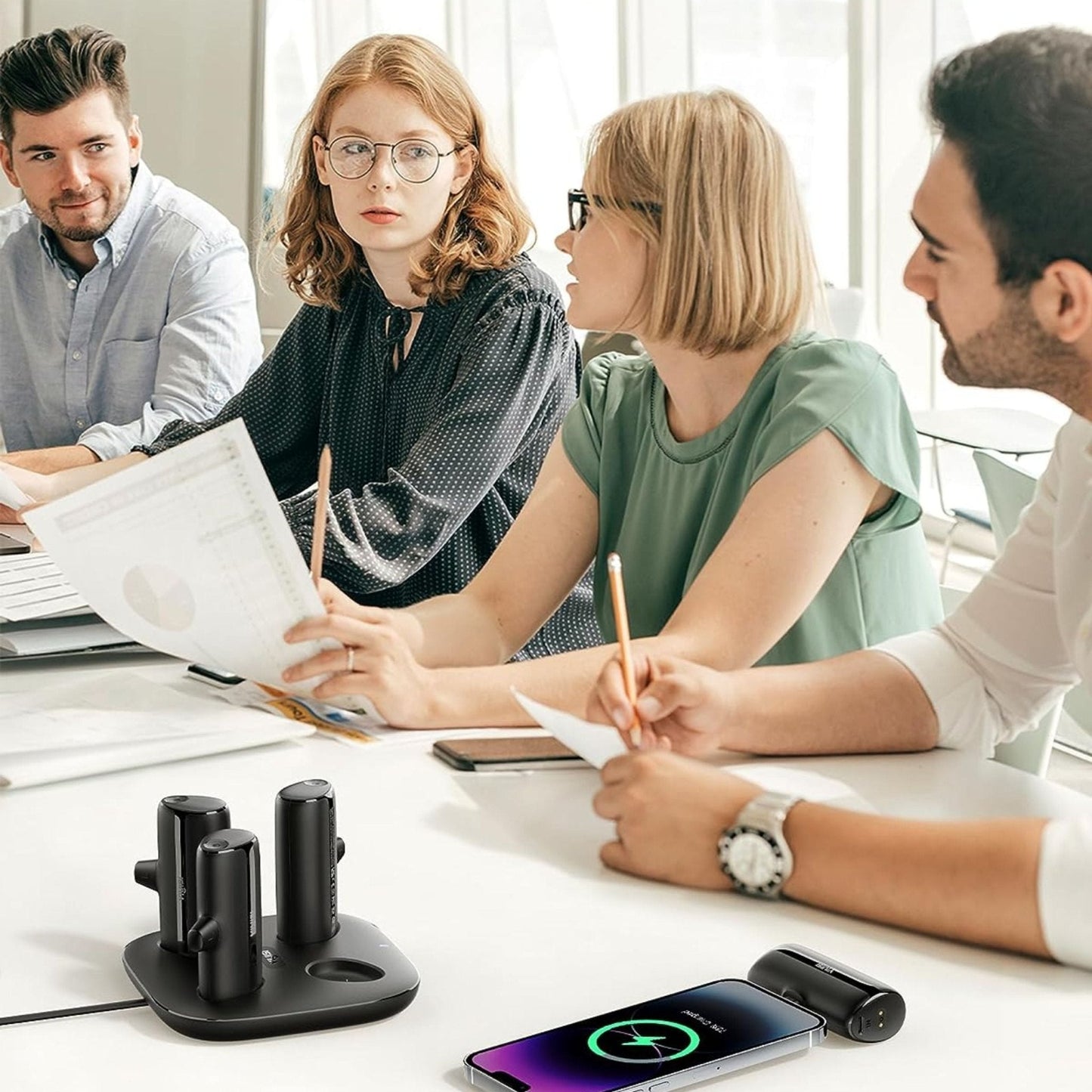 Brave 5000mAh x 4 Wireless Power Bank Station 2 Type-C & 2 Lightning - Black