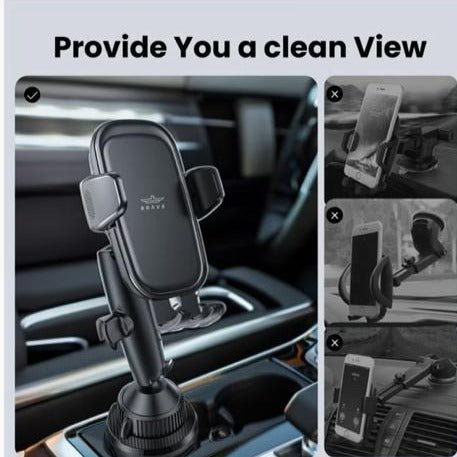 Brave Car Cup Universal Phone Holder BHL - 49 - Black