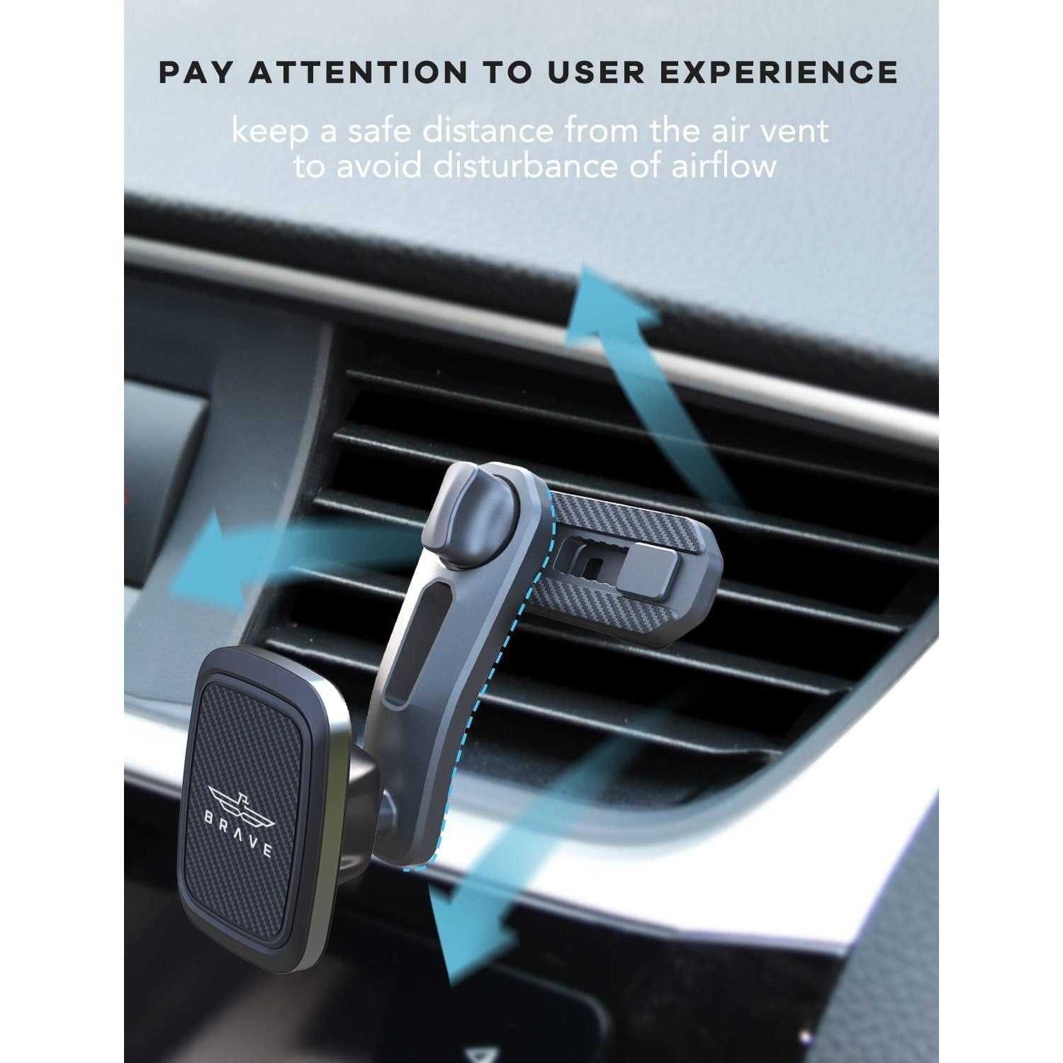 Brave Magnetic Air Vent Car Mount BHL-720 - Black