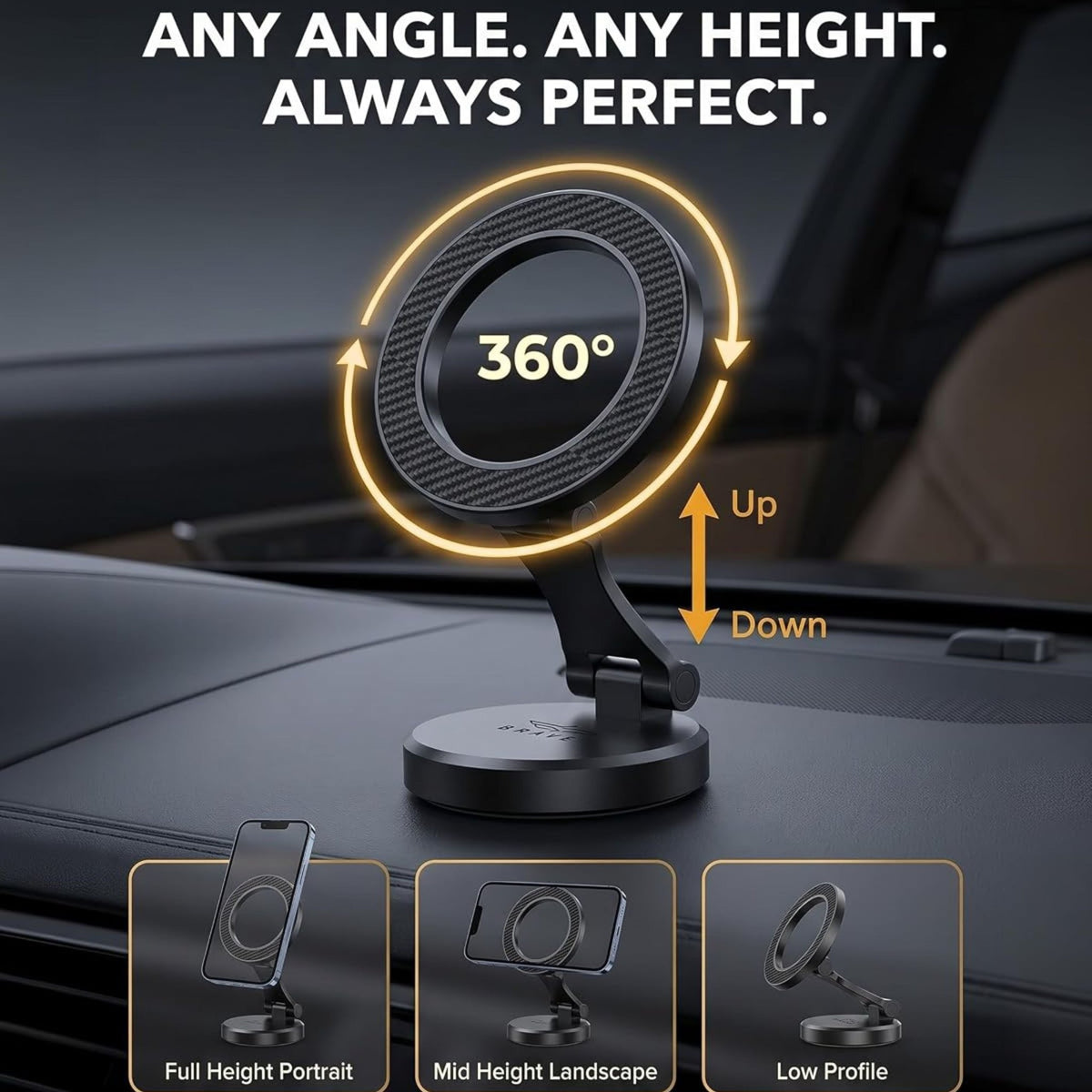 Brave Magsafe Car Mount BHL - 64 - Black