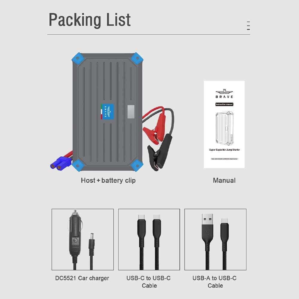 Brave Super Capacitor Jump Starter BJS-11 - Grey