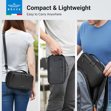 Brave Tech Pouch Organizer - Luxury Gadget Storage For Travel BTP-06 XL - Black