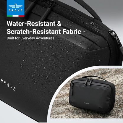 Brave Tech Pouch Organizer - Luxury Gadget Storage For Travel BTP-06 XL - Black