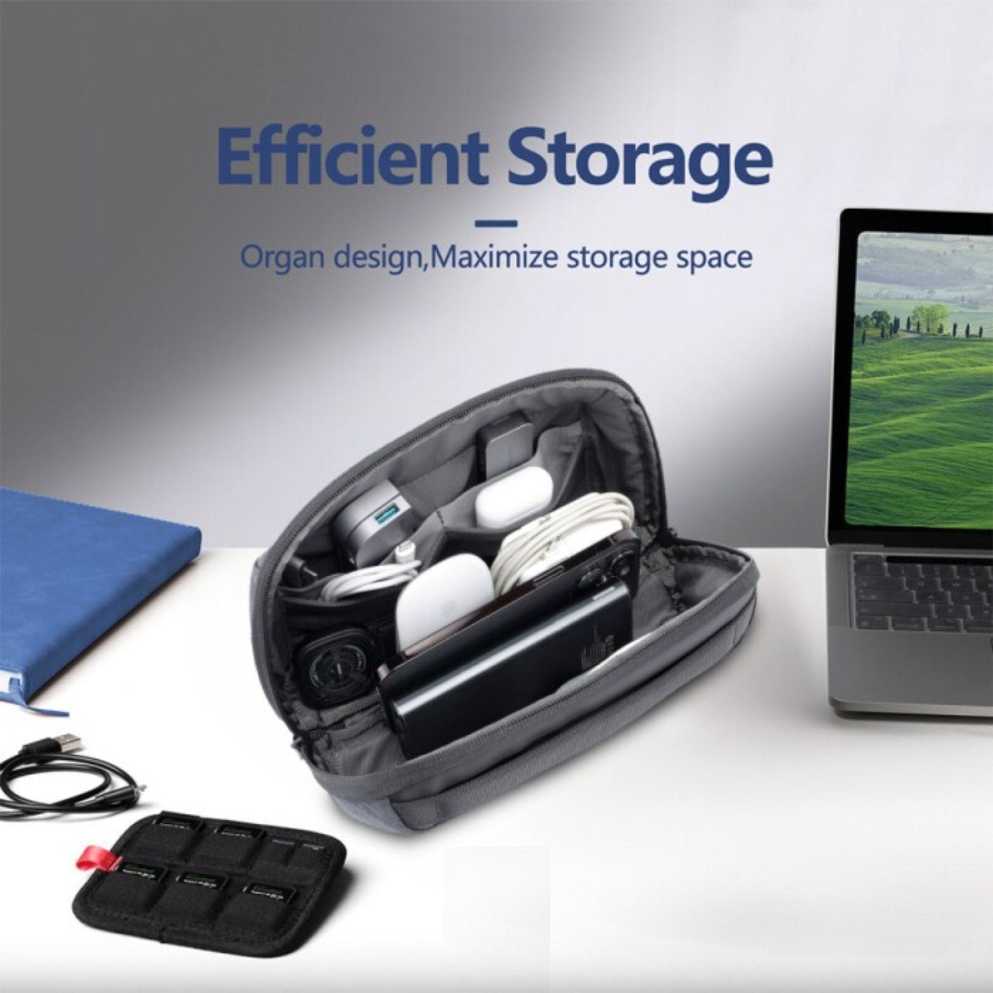 Brave Tech Pouch Organizer - Portable Gadget Storage Bag BTP-01 - Black