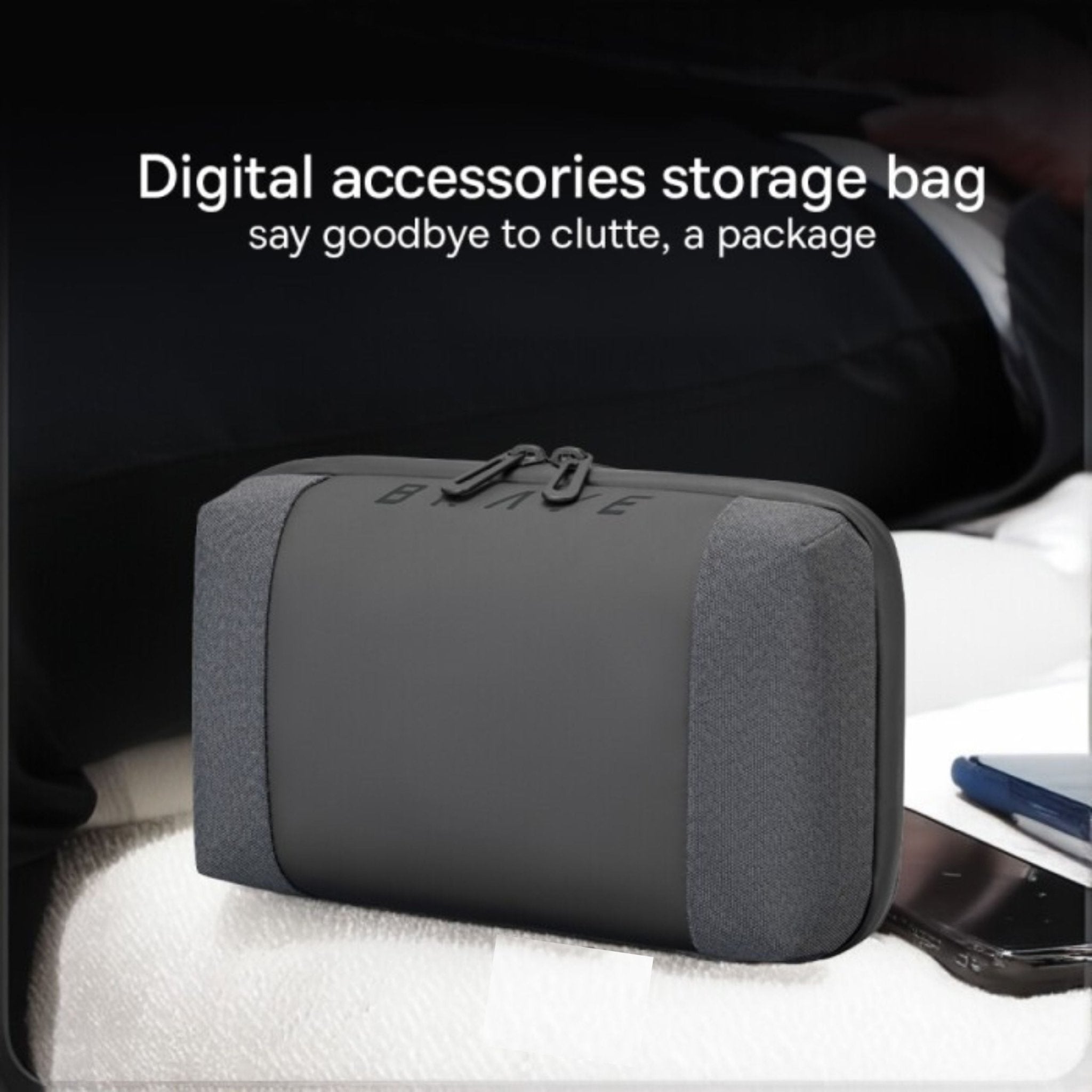 Brave Tech Pouch Organizer - Portable Gadget Storage Bag BTP-01 - Black