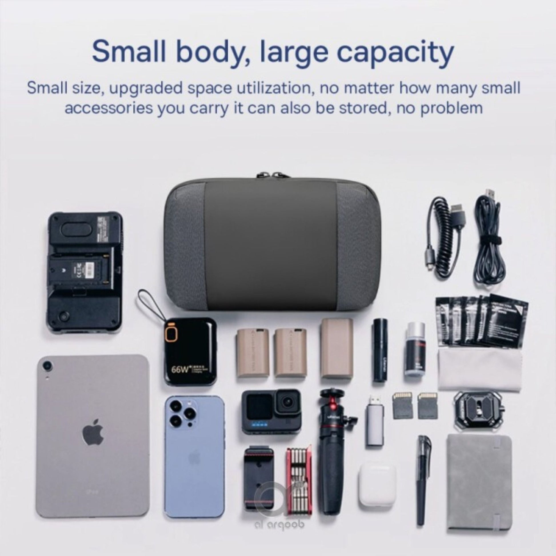 Brave Tech Pouch Organizer - Portable Gadget Storage Bag BTP-01 - Black