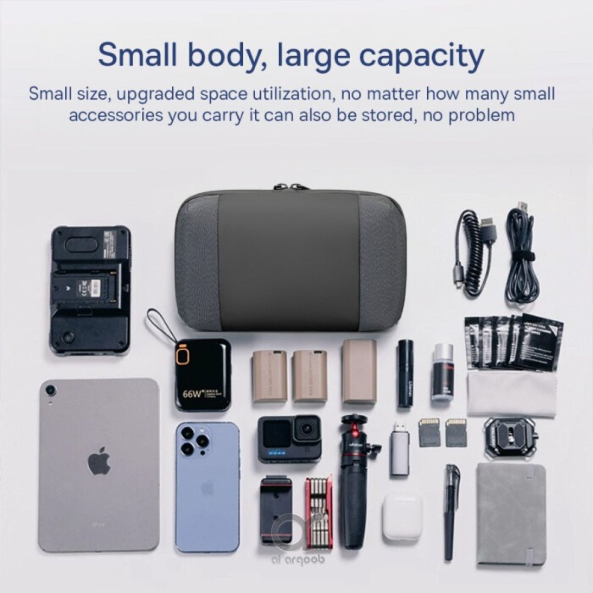 Brave Tech Pouch Organizer - Portable Gadget Storage Bag BTP-01 - Black