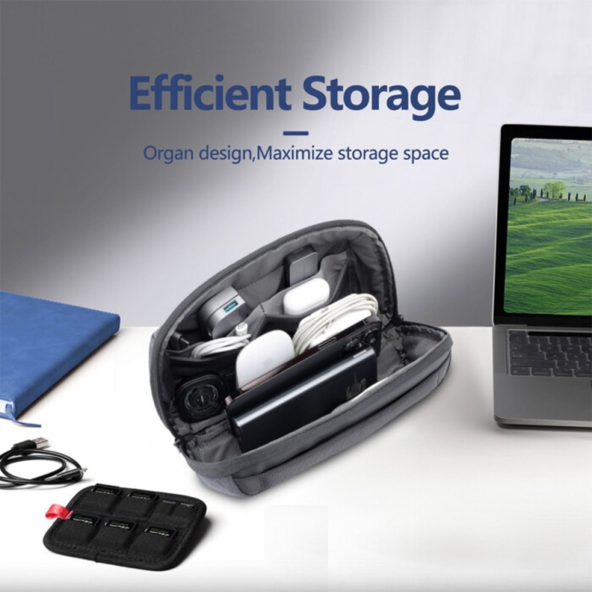 Brave Tech Pouch Organizer - Portable Gadget Storage Bag BTP-02 - Black