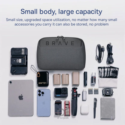 Brave Tech Pouch Organizer - Portable Gadget Storage Bag BTP-02 - Black