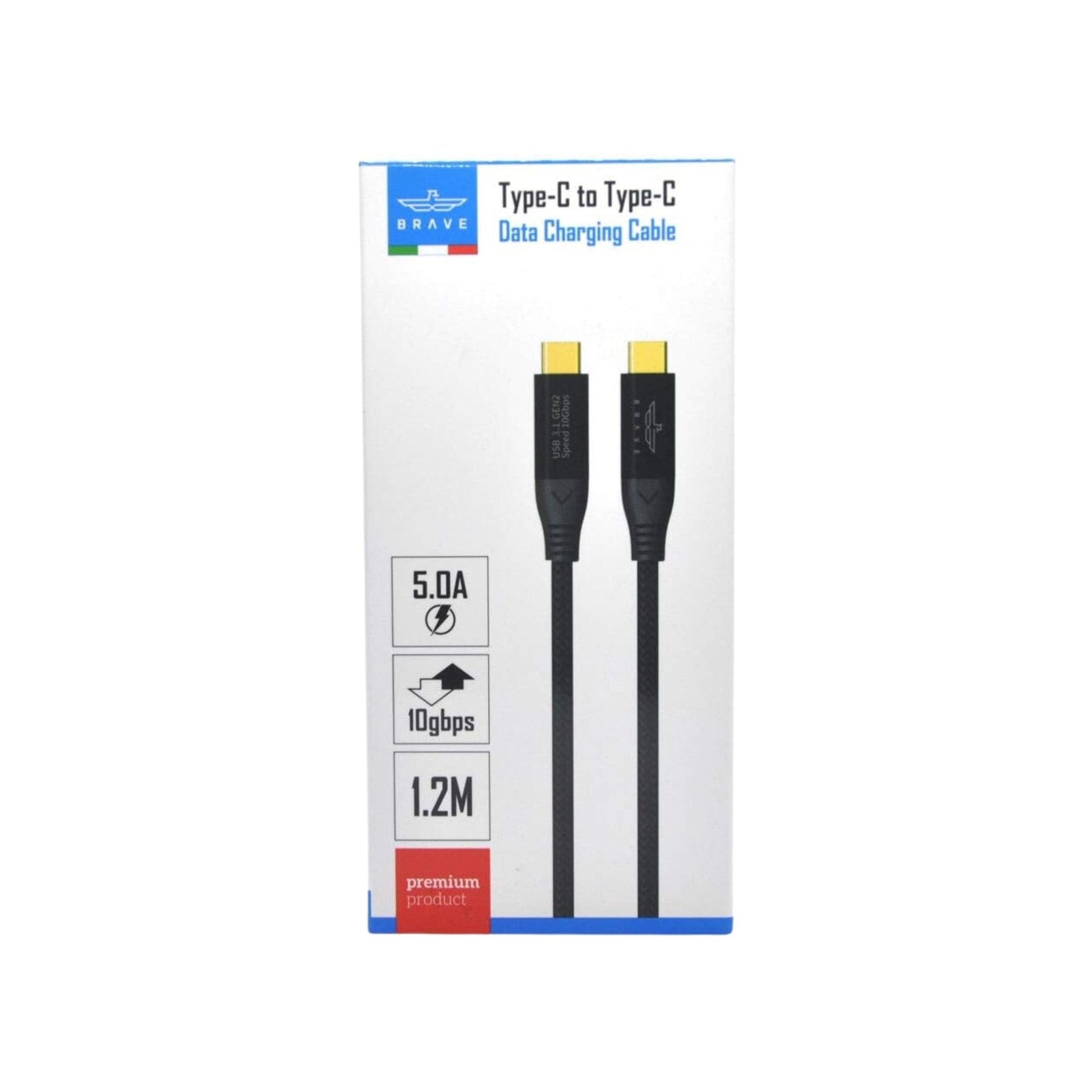 Brave Type-C To Type-C Charging Cable 1.2m - Black