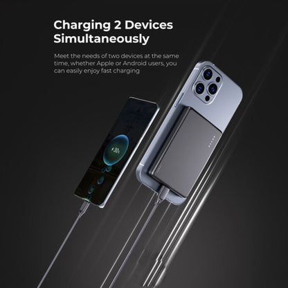 Brave Ultra Slim 10000mAh Magnetic Wireless Power Bank 20W With Stand - Black