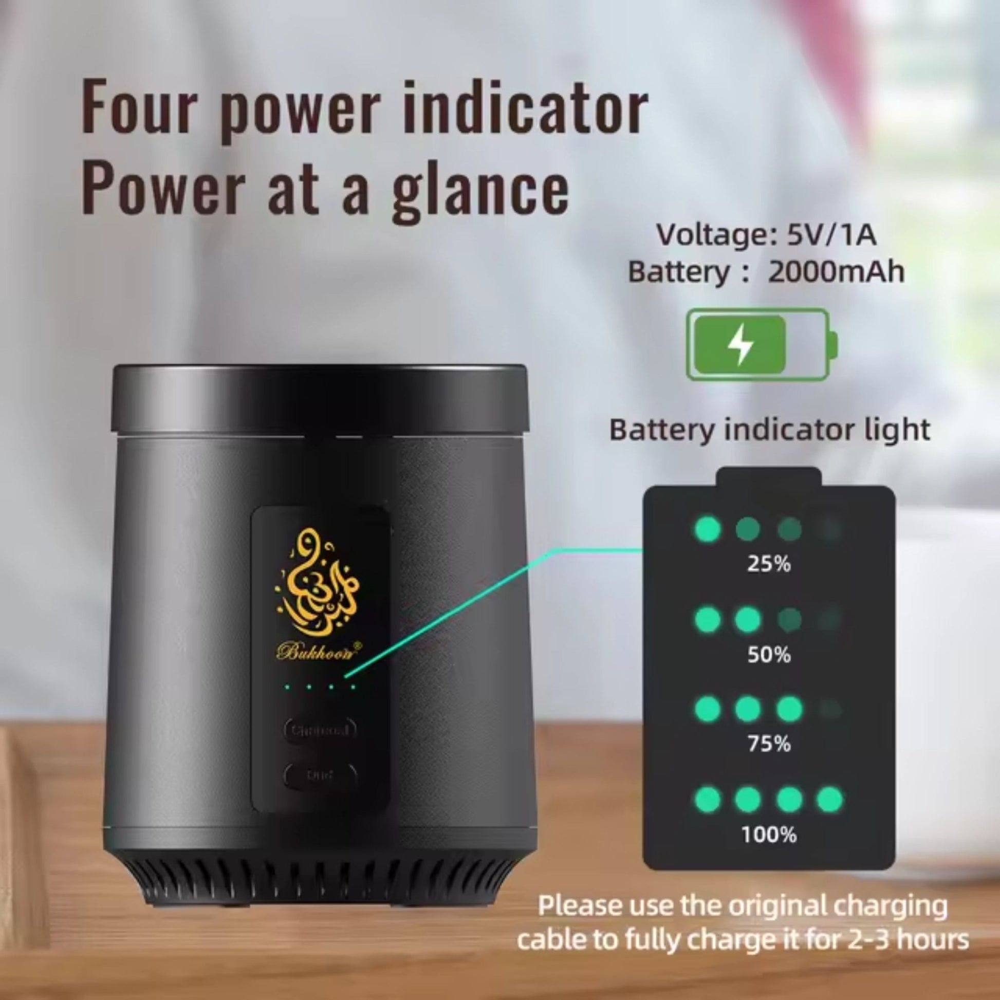 Bukhoor Burner 2-in-1 with Rotating Lid - Black