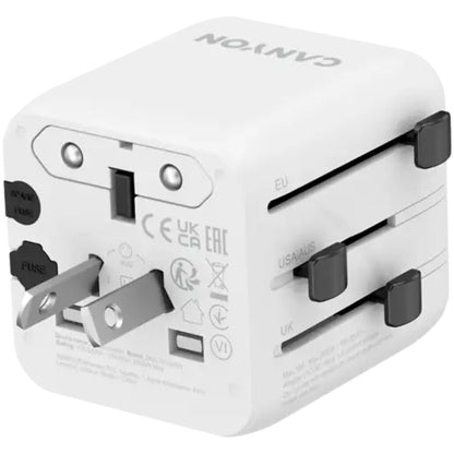 CANYON ONTOUR ONE Universal Travel Adapter EU/UK/US/AUS - White