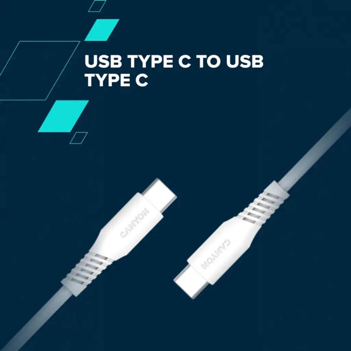 CANYON USB-C to USB-C Cable 100W 2M - White