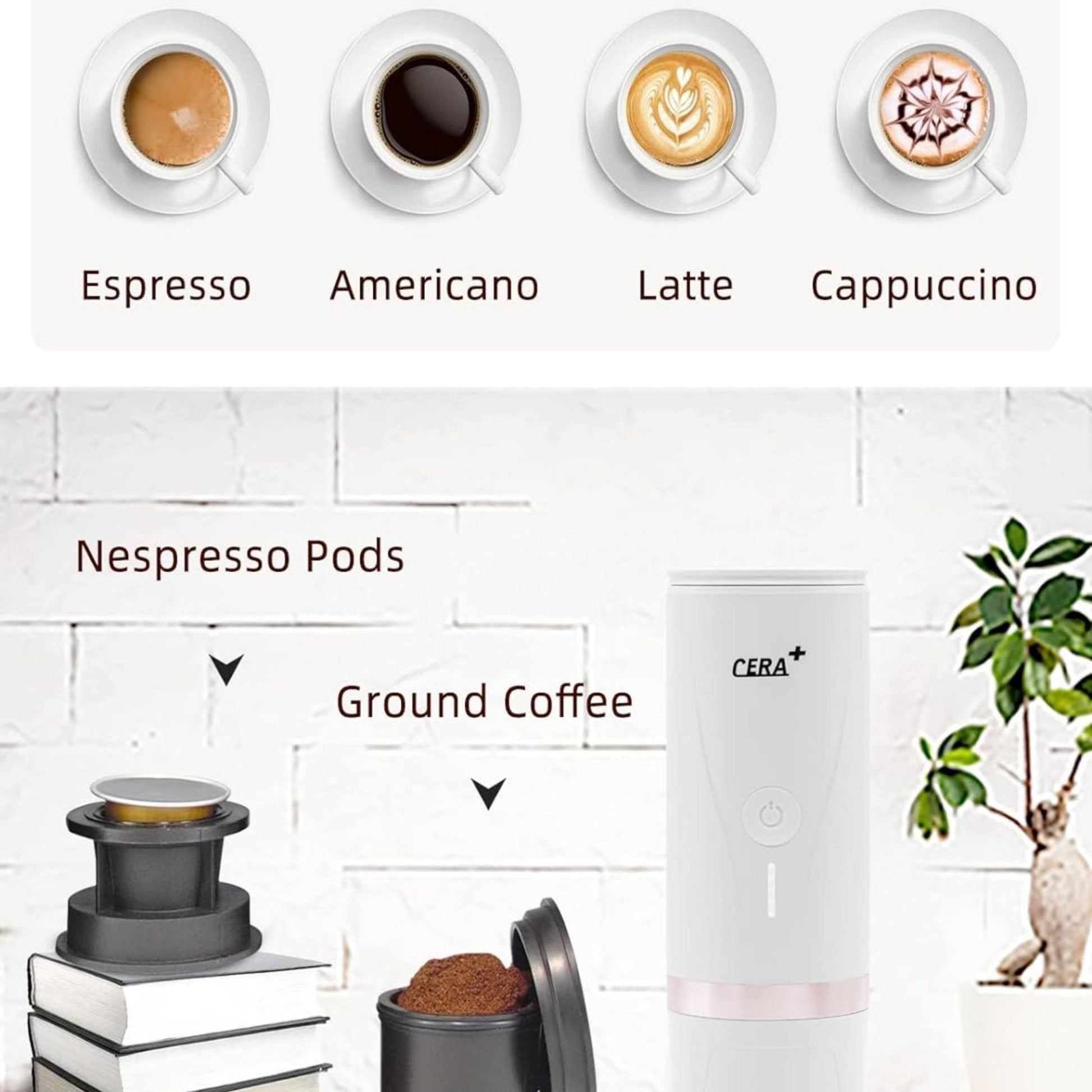 CERA+ Portable Coffee Maker PCM03 Heating by Battery