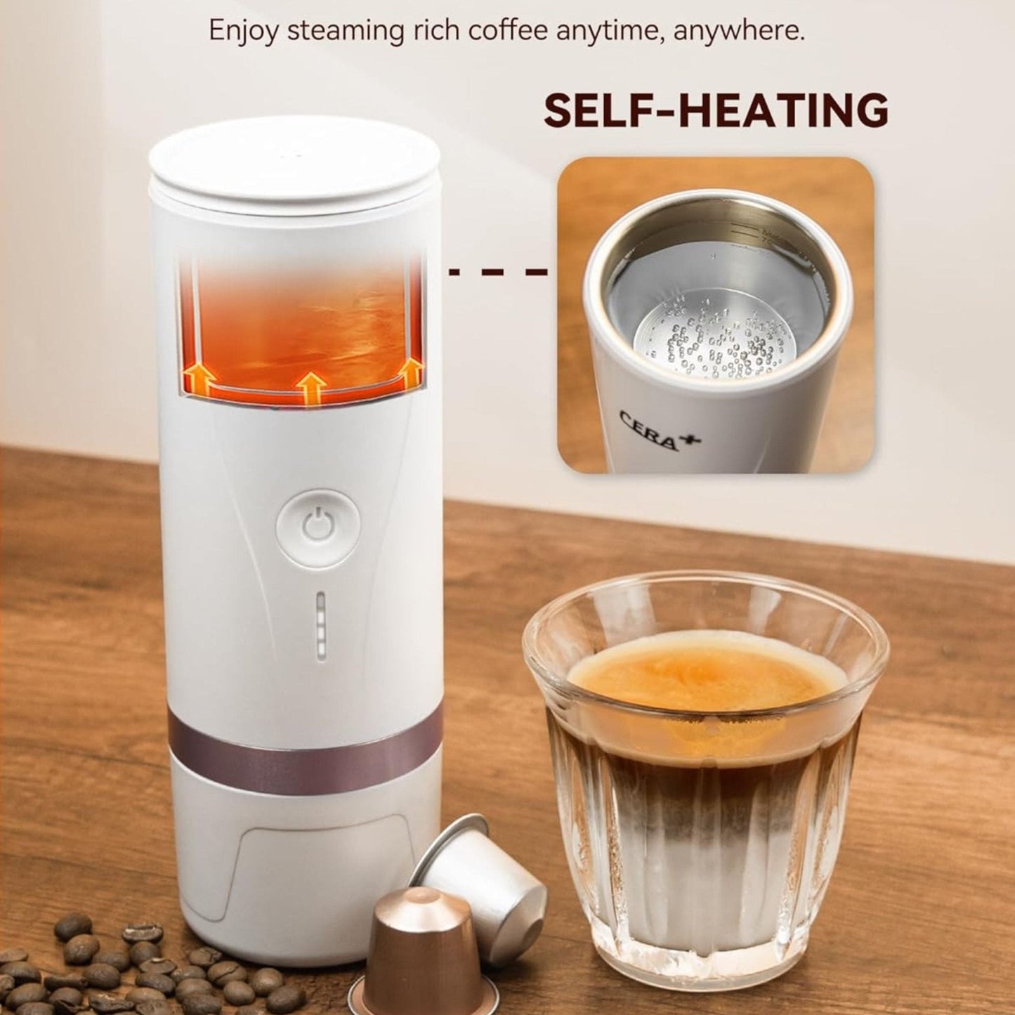 CERA+ Portable Coffee Maker PCM03 Heating by Battery