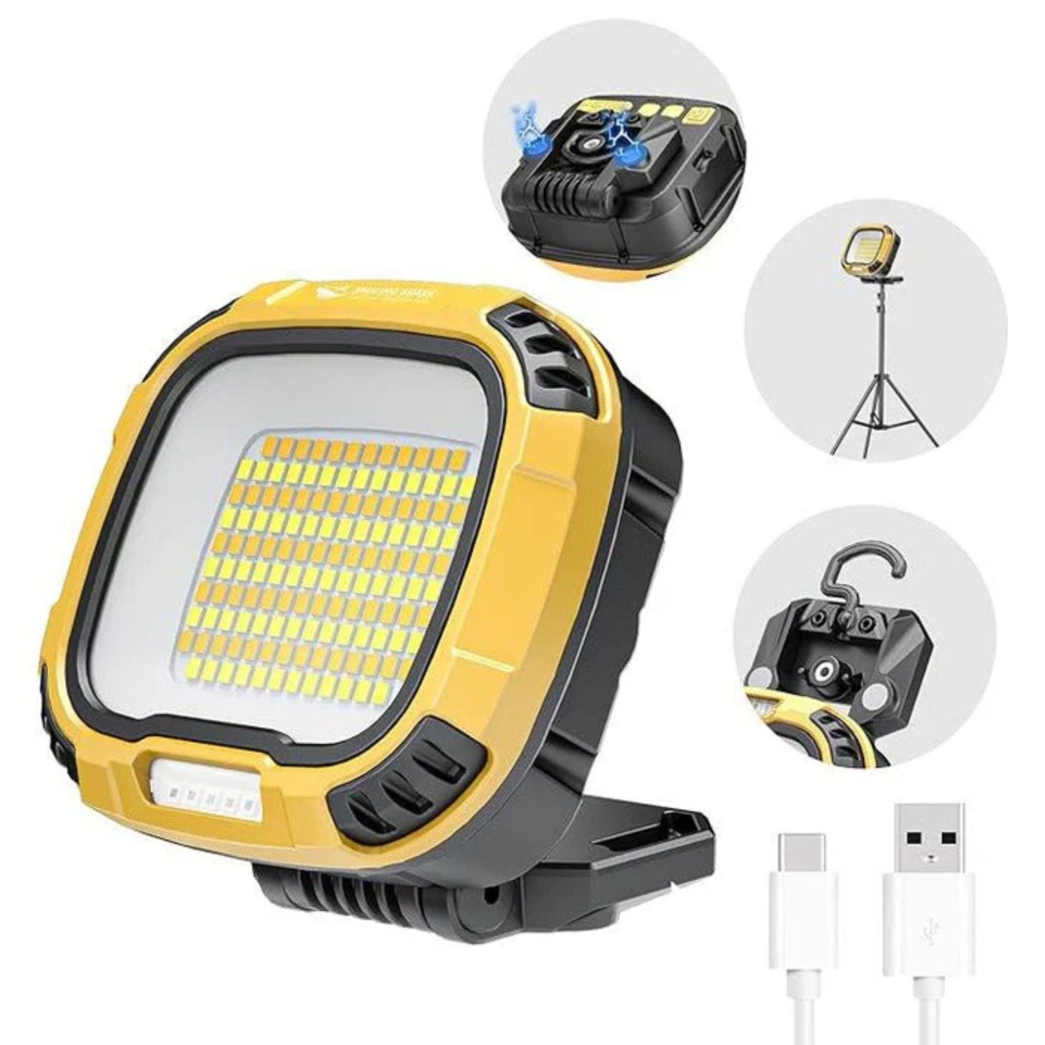 COB Rechargeable Multifunctional Work Light W891-2 - Yellow