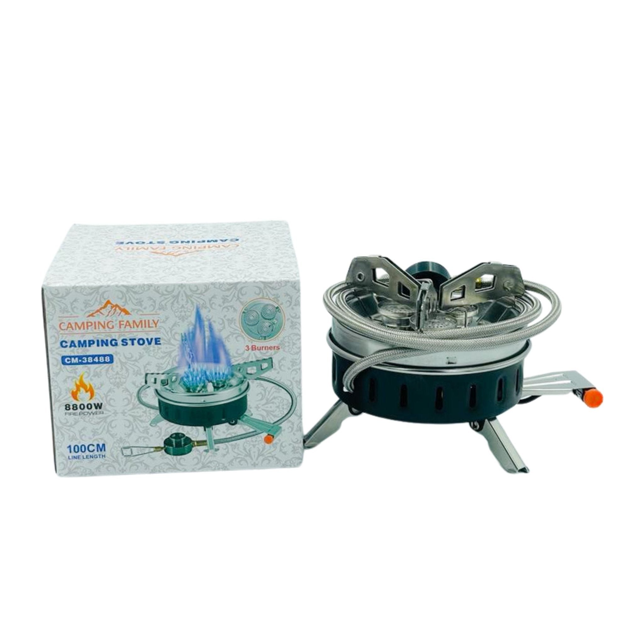 Camping Family Camping Stove 3 Burners 88000W CM-38488 - Black