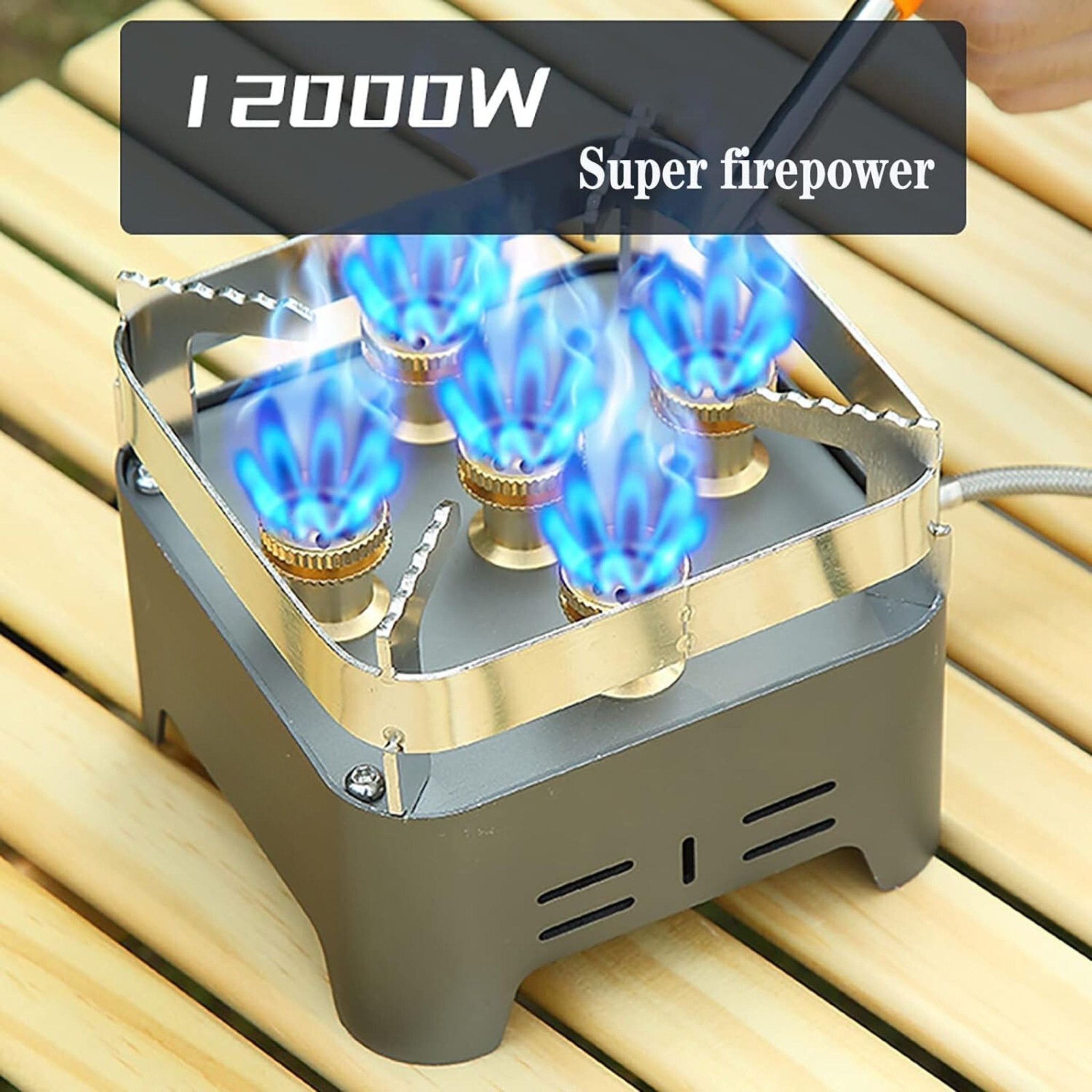 Camping Family Camping Stove 5 Burners 120000W CM-38490 - Gray