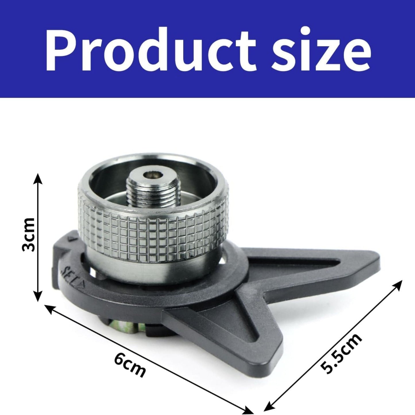 Camping Gas Stove Valve - Black