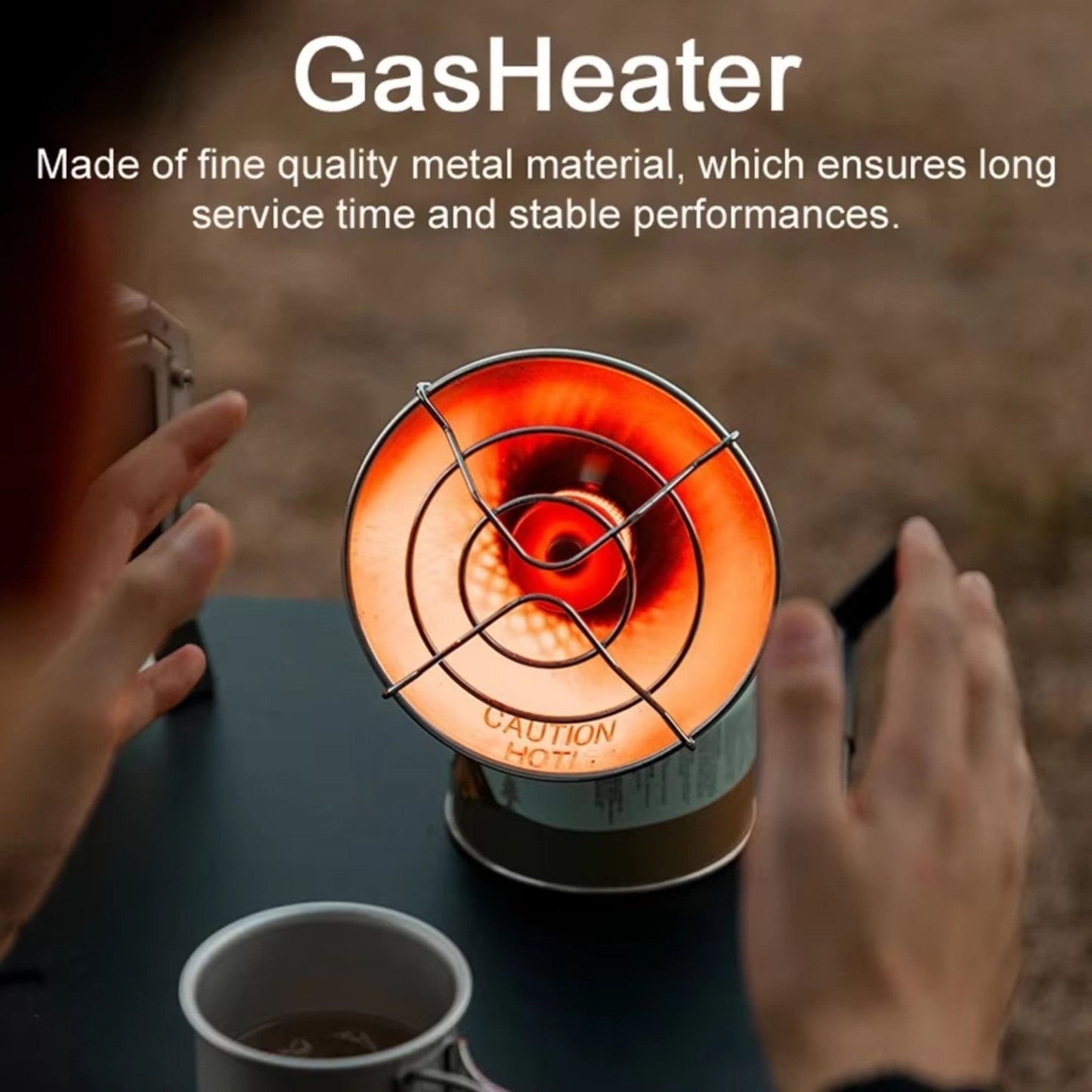Camping Outdoor Tent Portable Butane Gas Heater - Grey