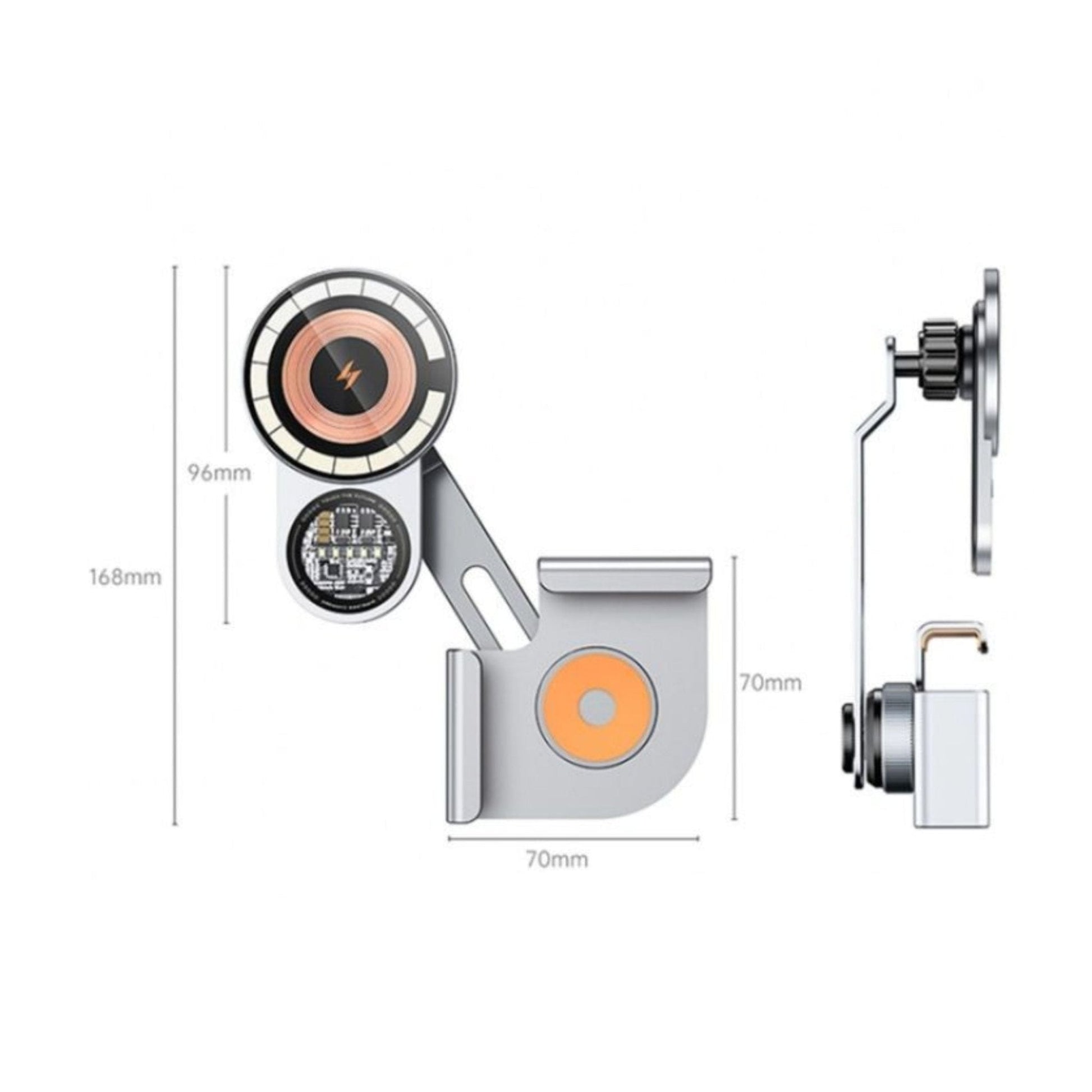 Car Screen Magnetic Wireless Charging Bracket A8s - Space Gray