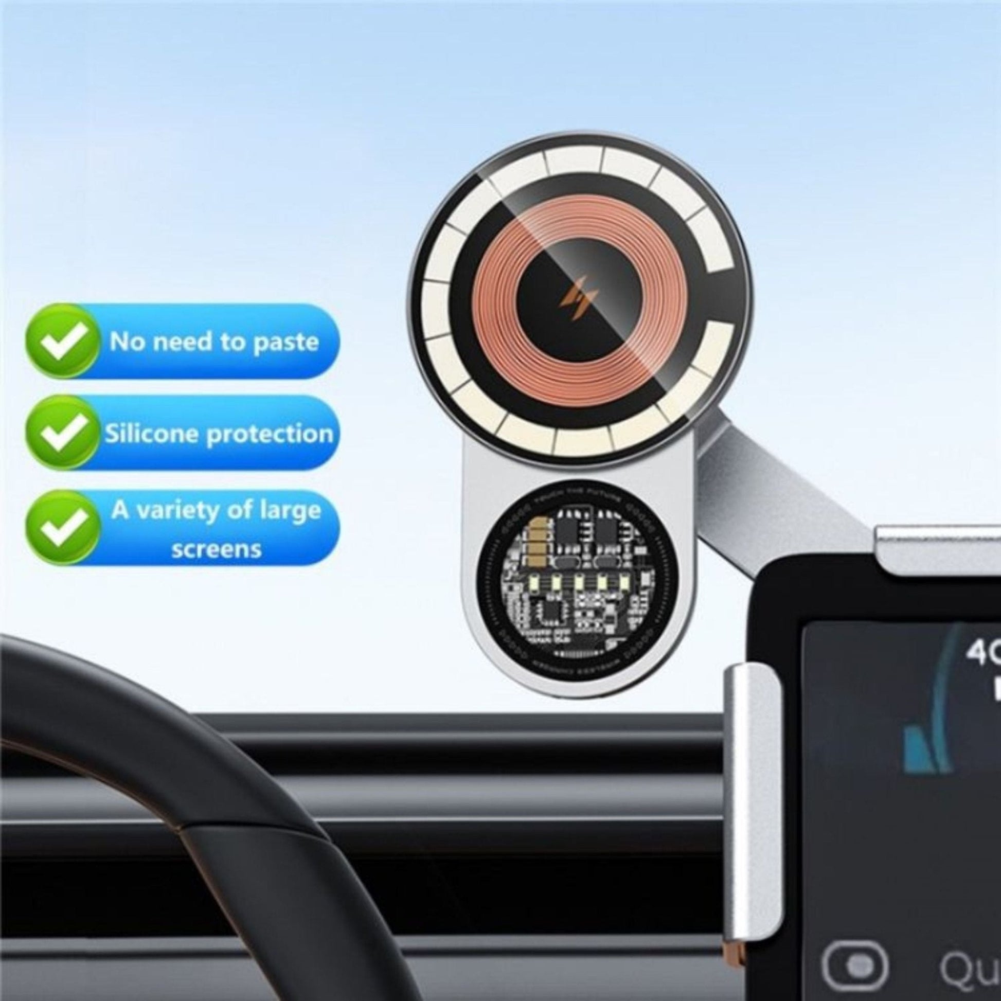 Car Screen Magnetic Wireless Charging Bracket A8s - Space Gray