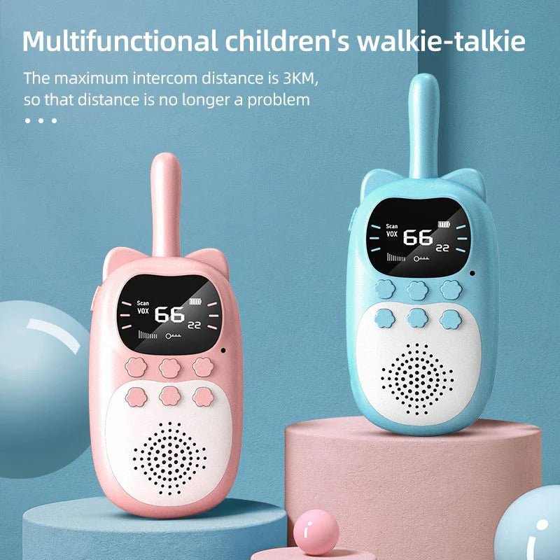 Children walkie talkie intercom blue and pink
