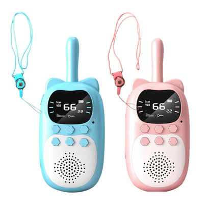 Children walkie talkie intercom blue and pink