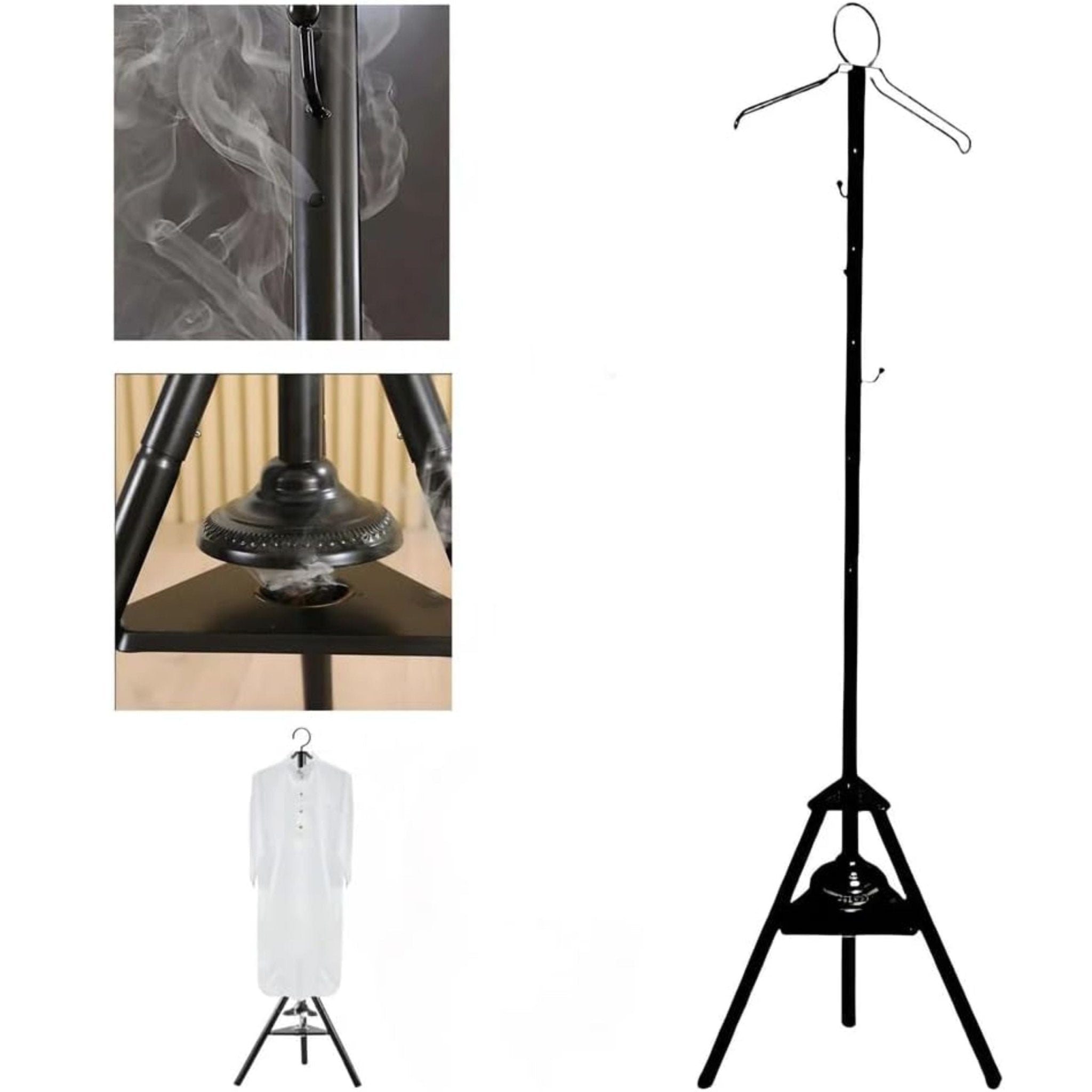 Clothes Incense Burner Stand - Black