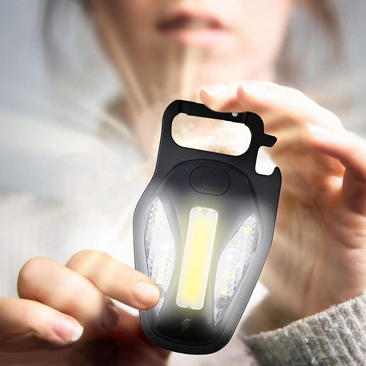 Cob Multi-Function Key Chain Light - Black
