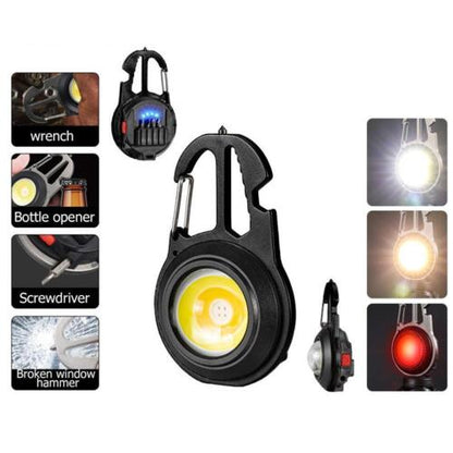 Cob Rechargable Keychain Light - W5137 -Silver