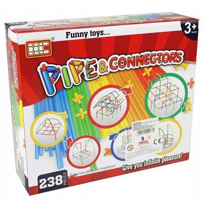 Construction Blocks Straw Sticks Set 238 Pieces