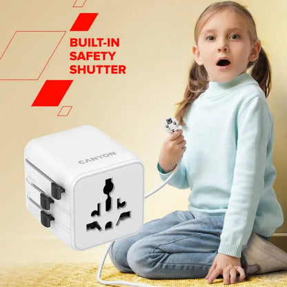 CANYON ONTOUR ONE Universal Travel Adapter EU/UK/US/AUS - White