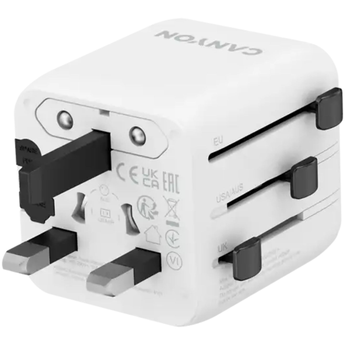 CANYON ONTOUR ONE Universal Travel Adapter EU/UK/US/AUS - White
