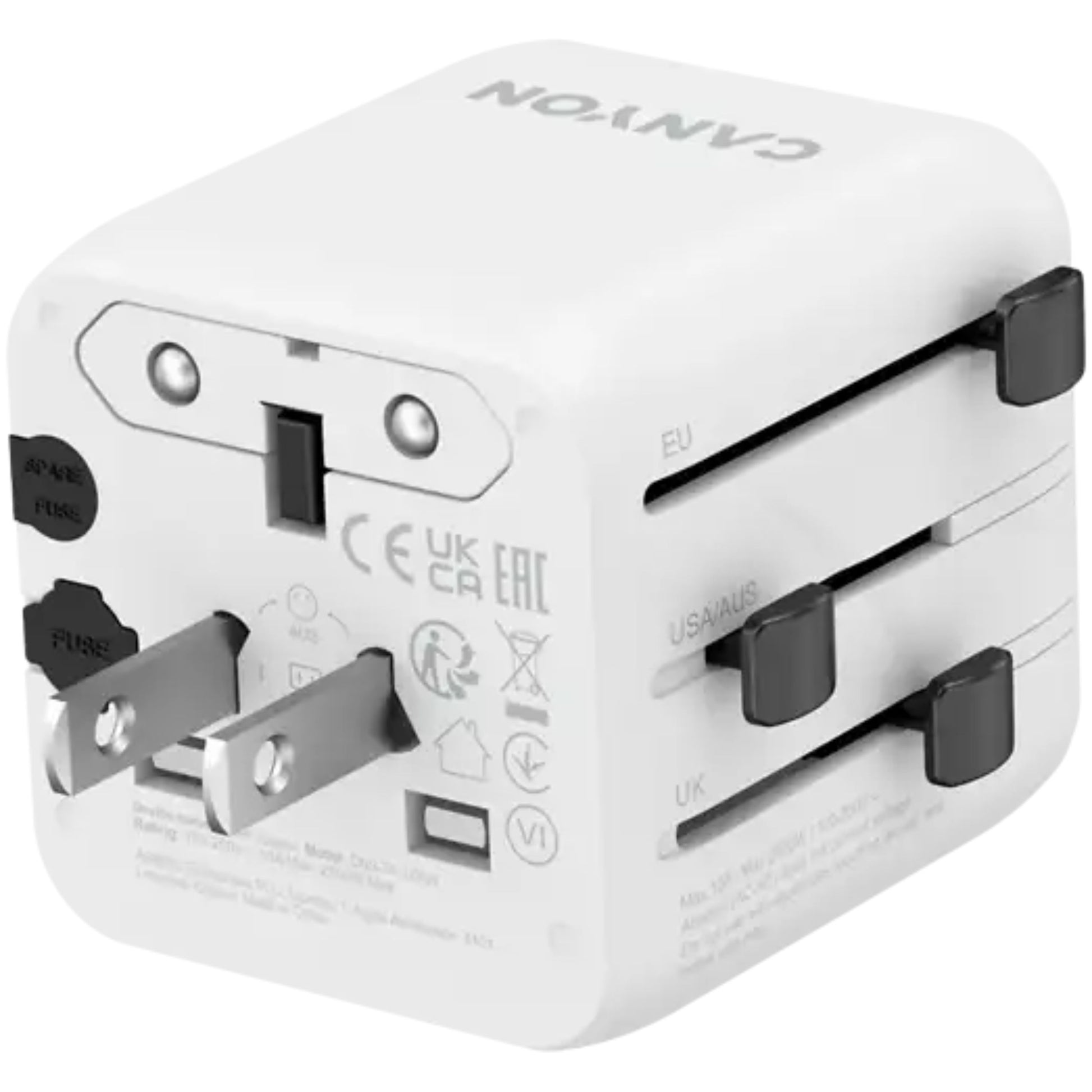 CANYON ONTOUR ONE Universal Travel Adapter EU/UK/US/AUS - White
