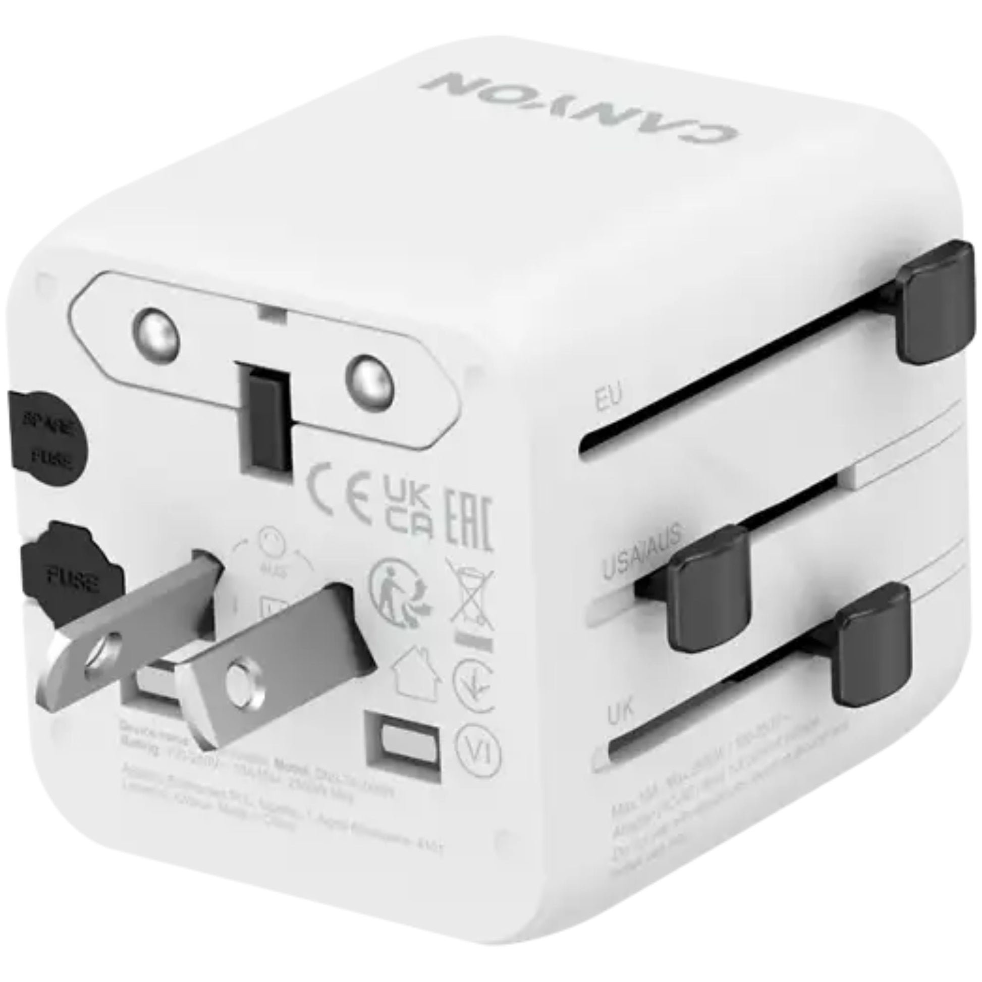 CANYON ONTOUR ONE Universal Travel Adapter EU/UK/US/AUS - White