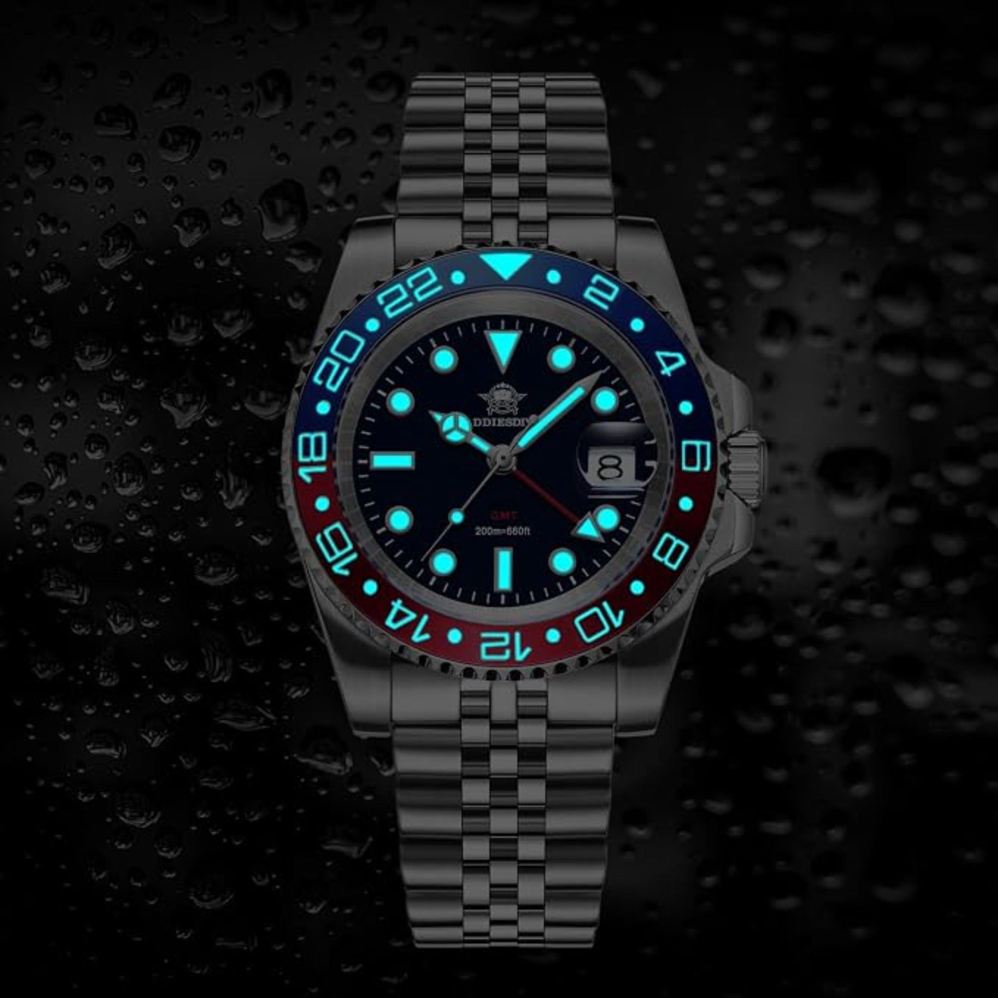 ADDIESDIVE  GMT-Style Automatic Watch - Blue Red