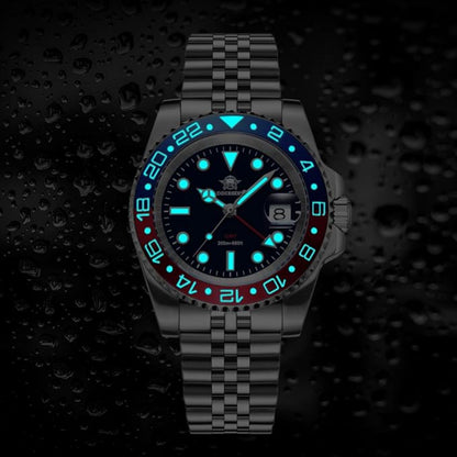 ADDIESDIVE  GMT-Style Automatic Watch - Blue Red