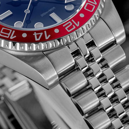 ADDIESDIVE  GMT-Style Automatic Watch - Blue Red