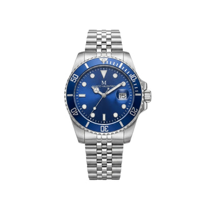 MARCO VELENTINO Men’s Diver-Style Stainless Steel Watch – Blue