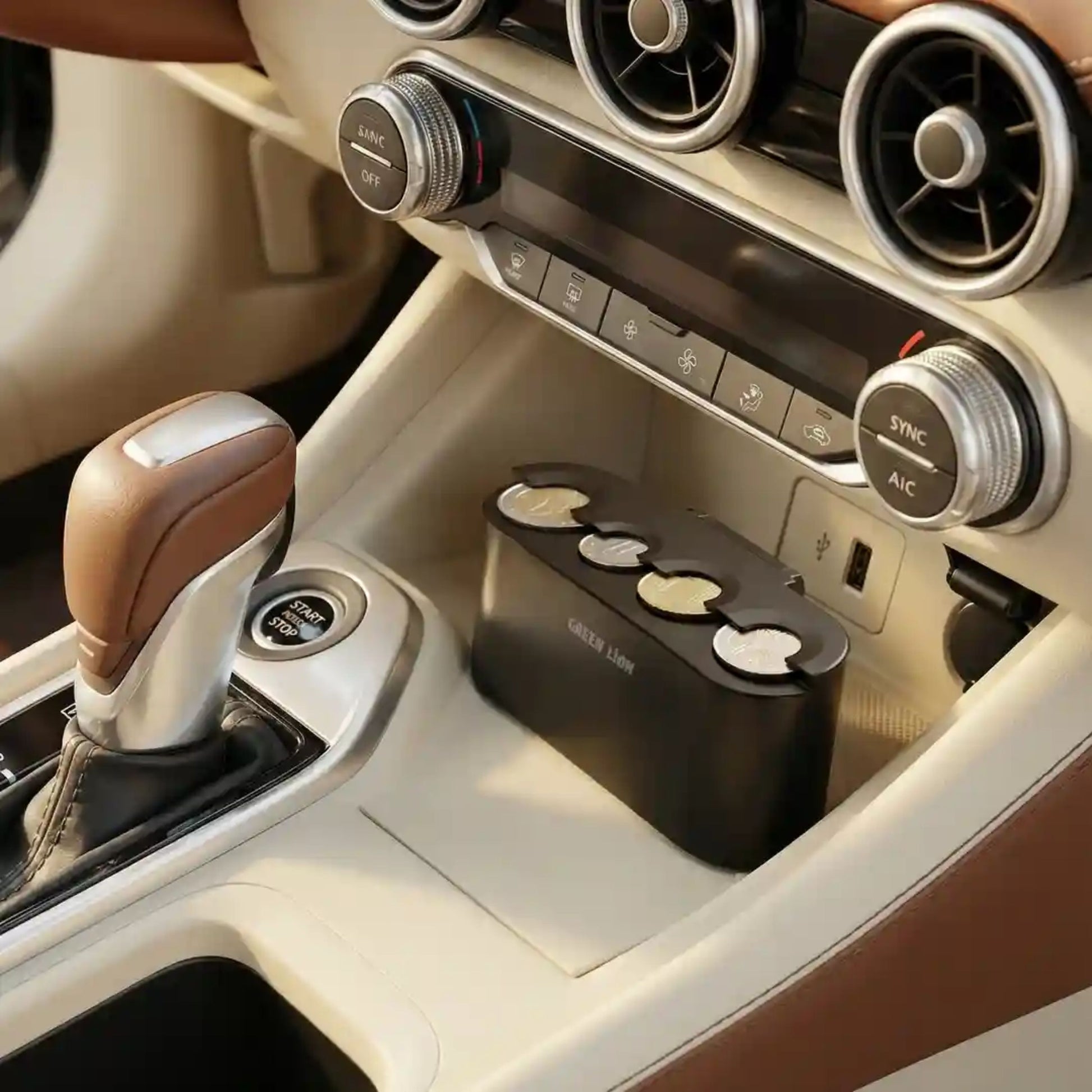 Green Lion Coin Dock Car Coin Organizer - Black