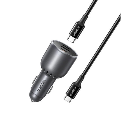 UGREEN 130W 3-Port Fast Car Charger with 100W Cable - Black