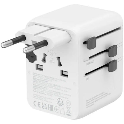 CANYON ONTOUR 70W PD Universal Travel Adapter 3USB-C 2USB-A and EU/UK/US/AUS - White