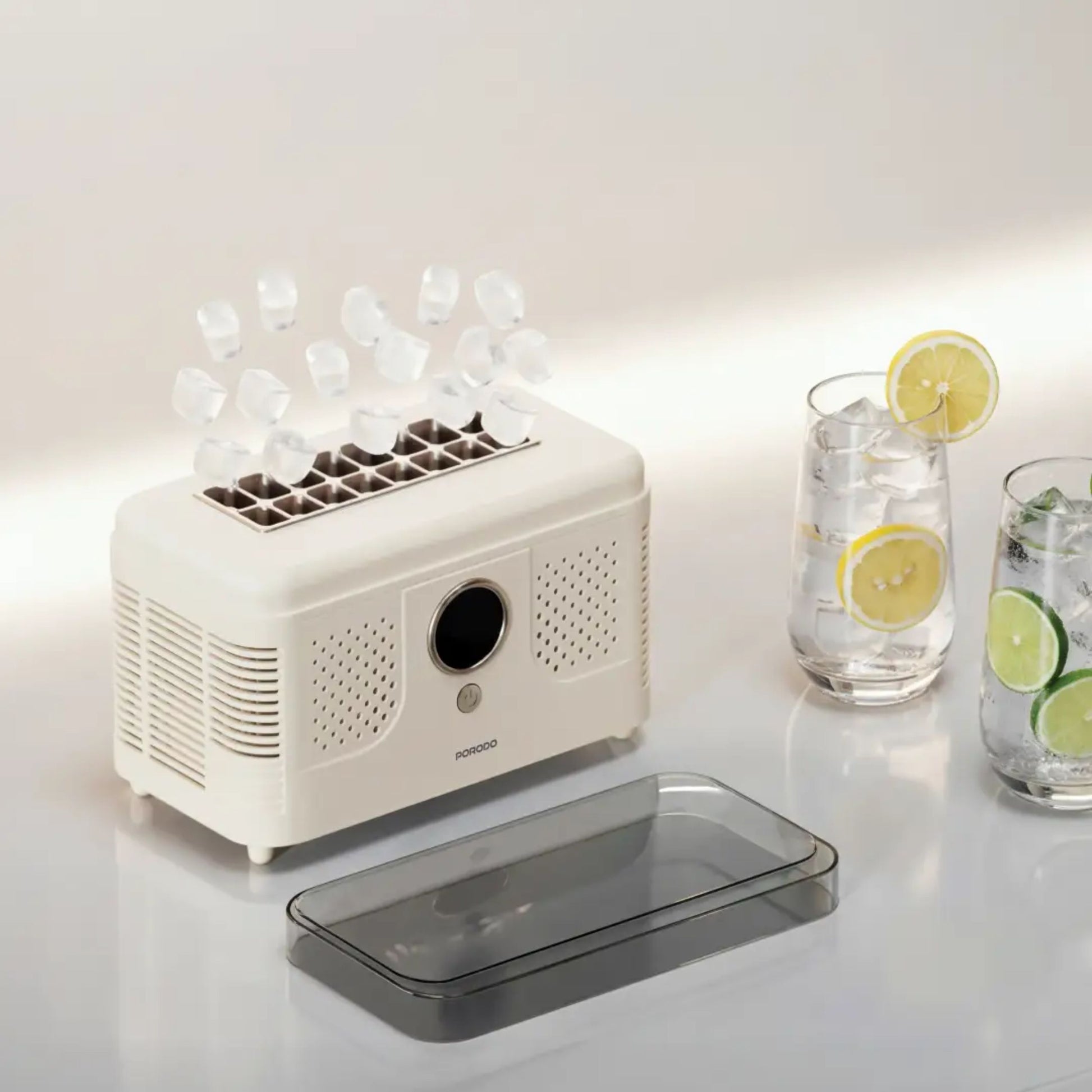 Porodo Lifestyle Frostiq Portable Ice Cube Maker - Beige