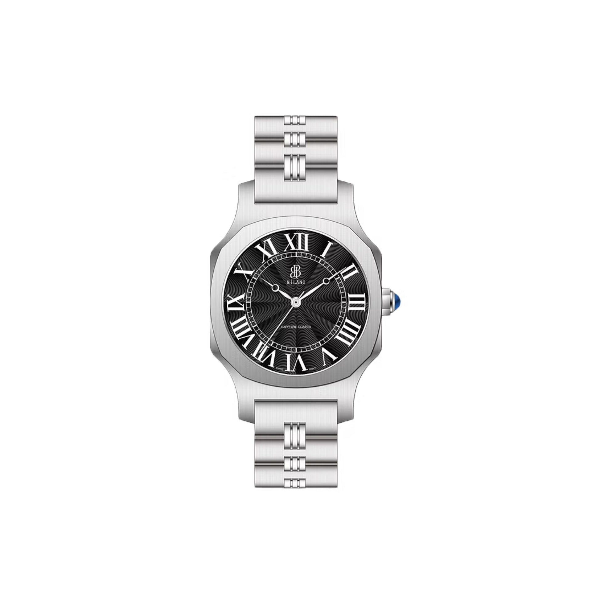 BBmilano Men's Neptune Latin Watch - Black