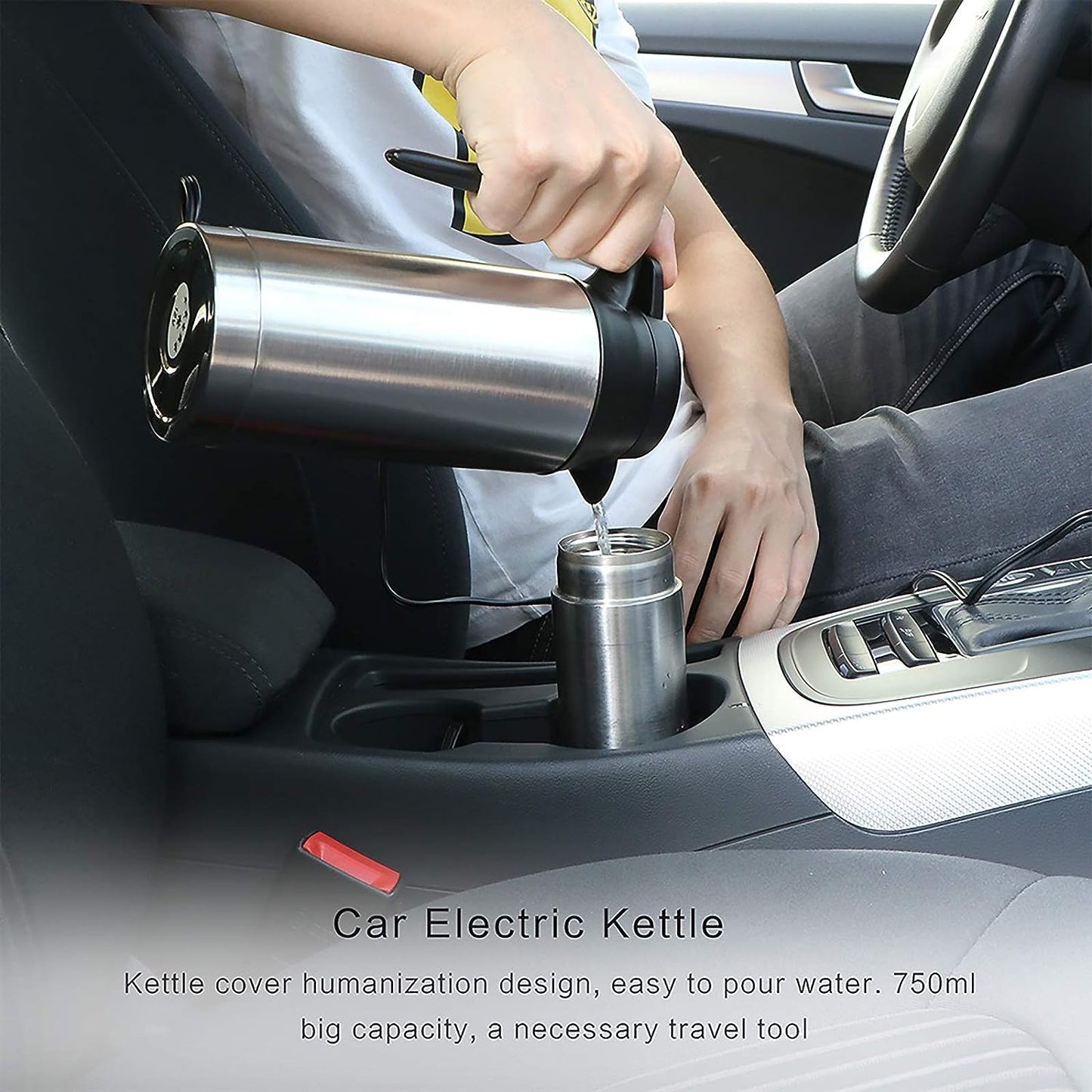 DLC Traveller Kettle 750ml HT2251 - Silver&Black