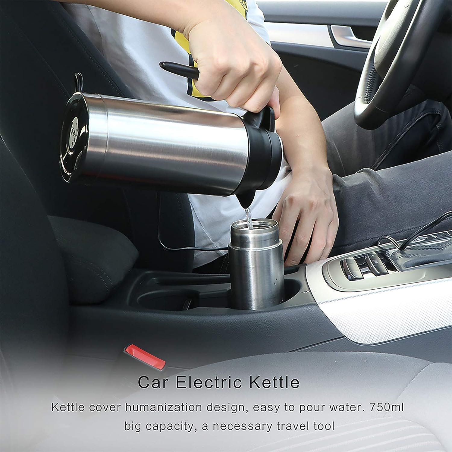 DLC Traveller Kettle 750ml HT2251 - Silver&Black