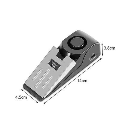 Door Stop Alarm - With Battery, Doorstop Safety Tools for Home - Black